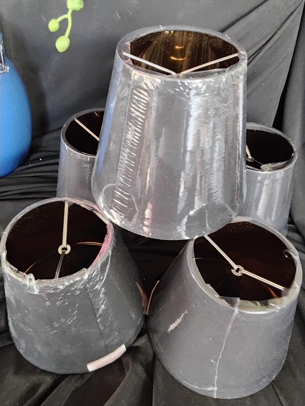 Set of 5 Small Black Lamp Shades